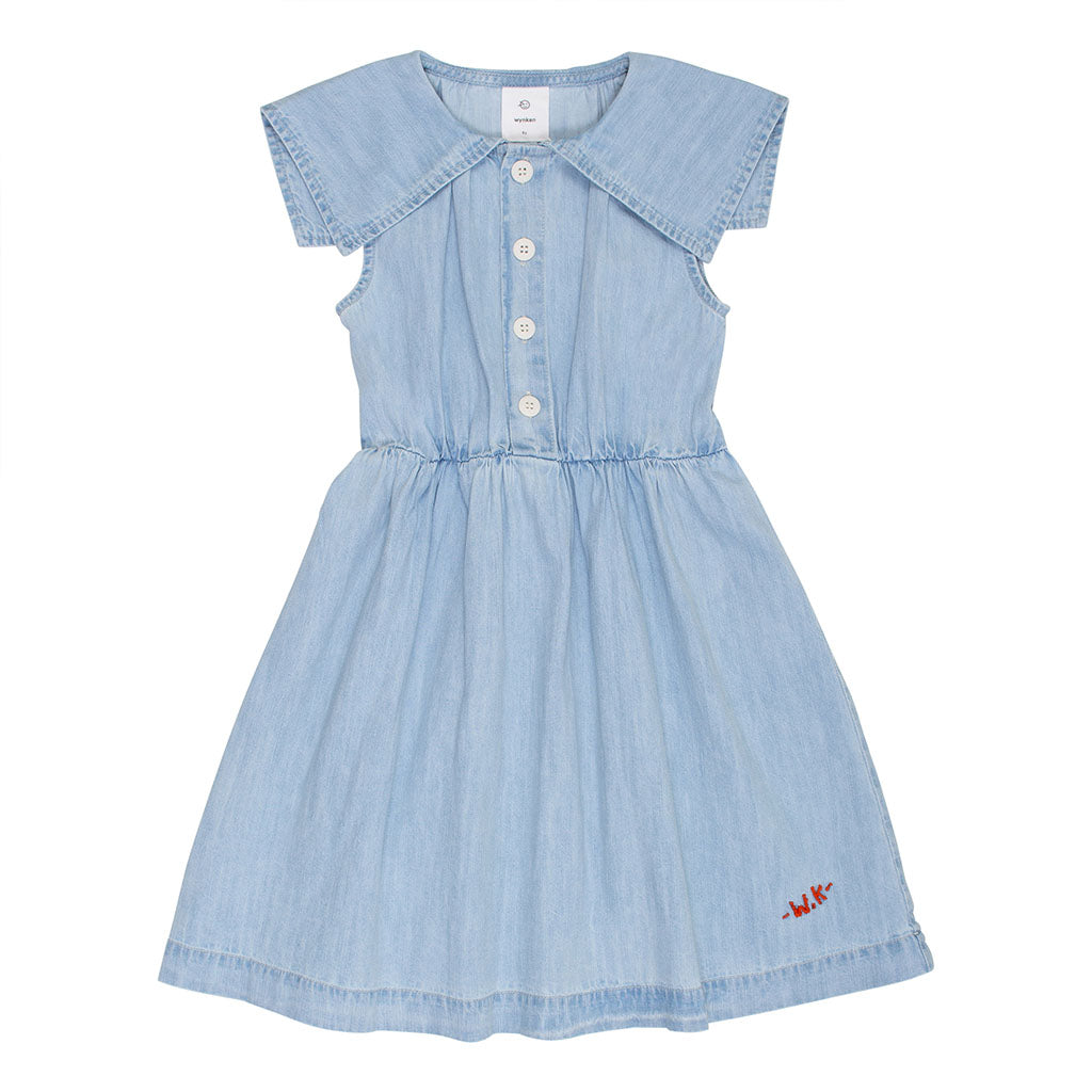 Dress Sun Collar Pale Bleach Denim