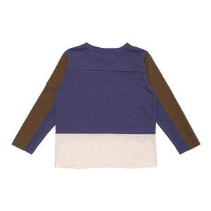 Longsleeve Tri-line Night Blue Olive Milk
