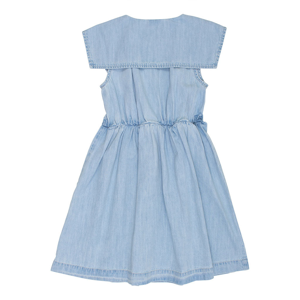 Dress Sun Collar Pale Bleach Denim