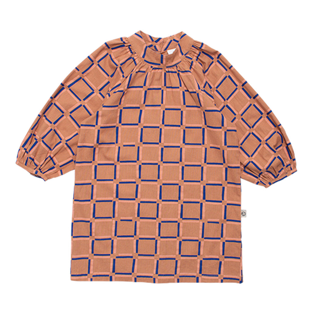 Dress Plein Air Button Back Clay Pink Check