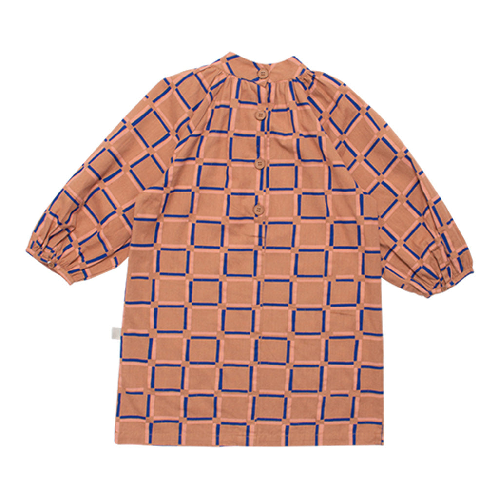 Dress Plein Air Button Back Clay Pink Check