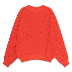 Sweater Slouchy Knit Red Tango