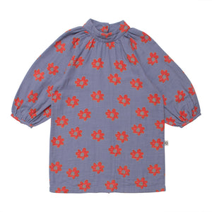Dress Plein Air Button Back Fun Flower Stormy Blue