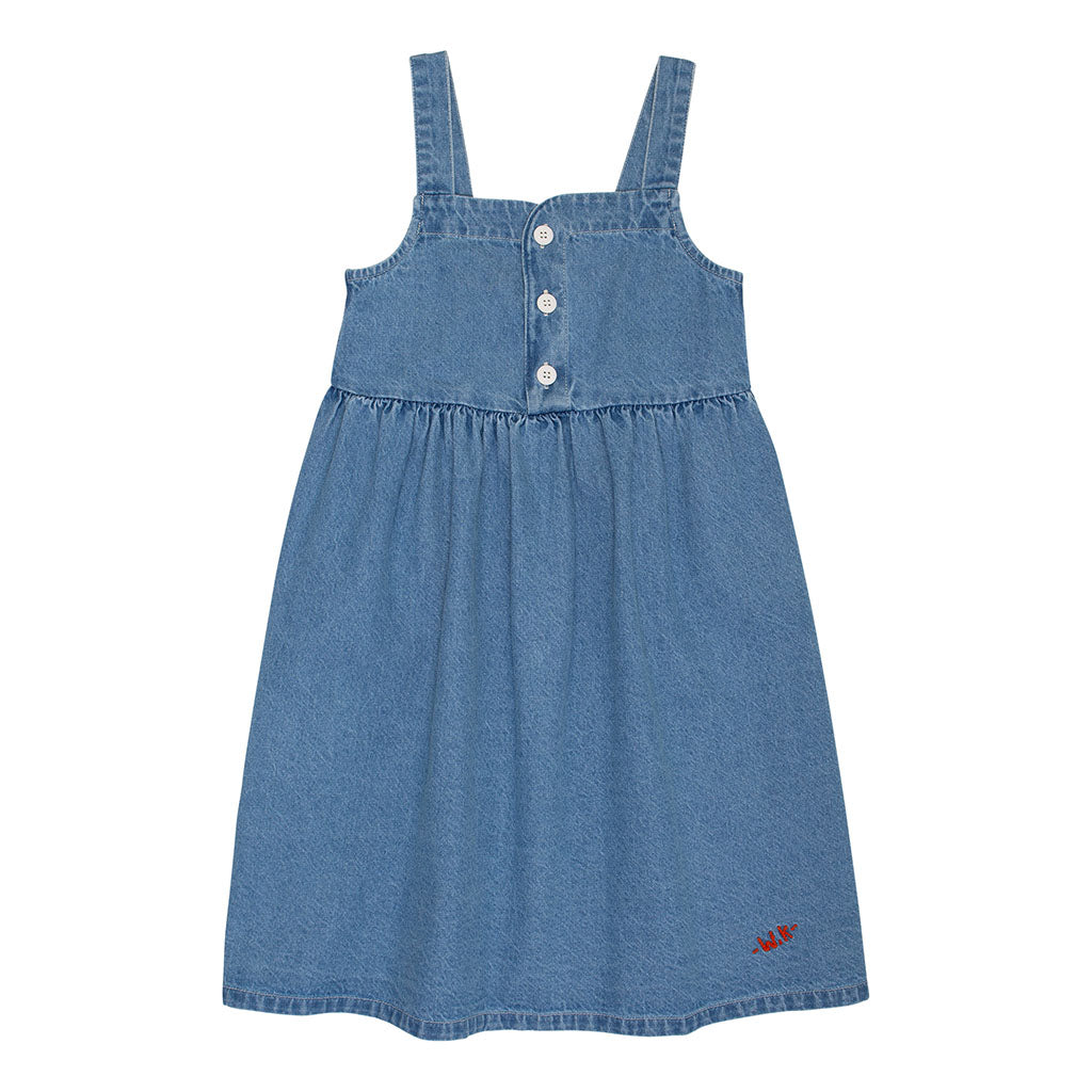 Dress Sun Scallop Mid Bleached Denim