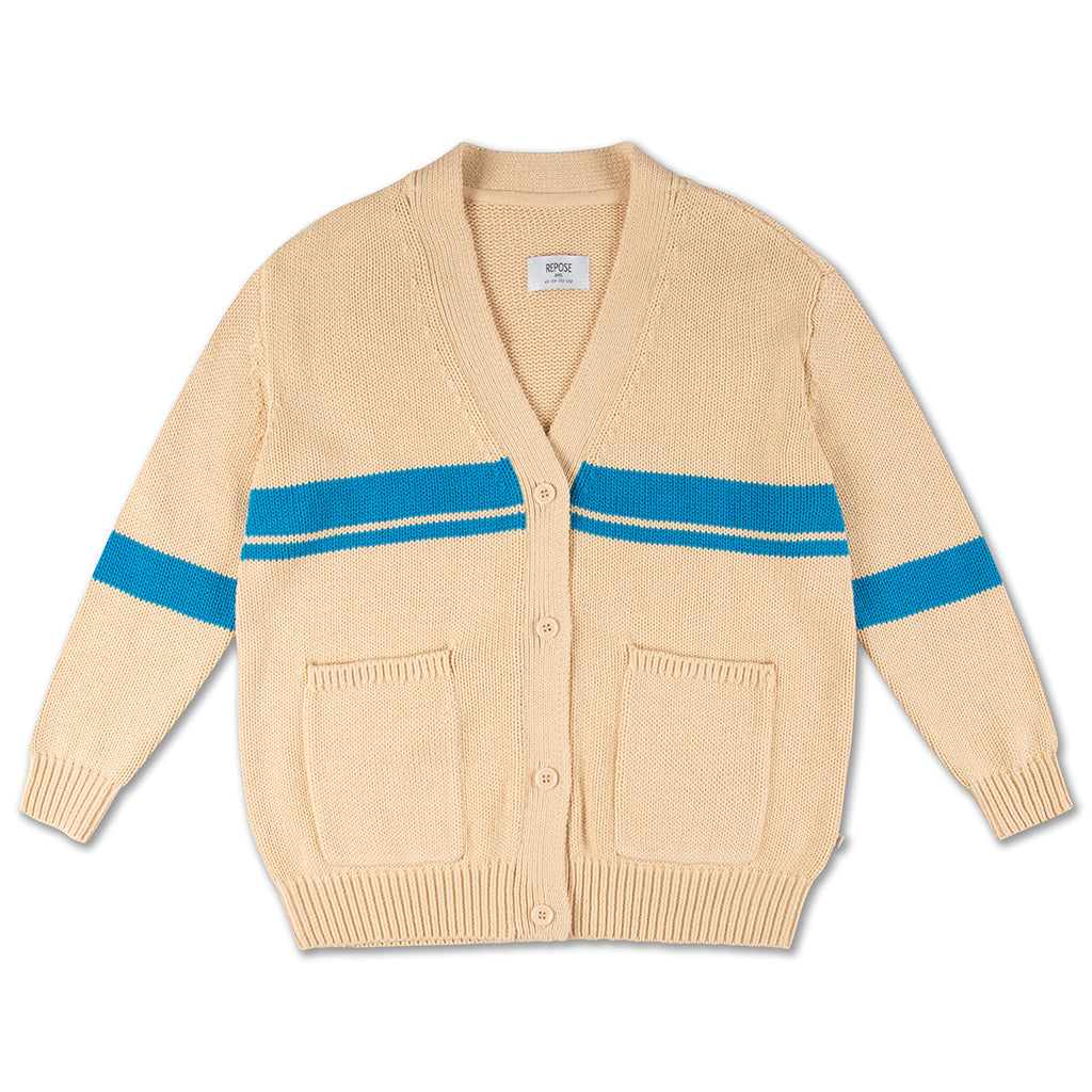 Cardigan Knit Grandpa Sand Stripe