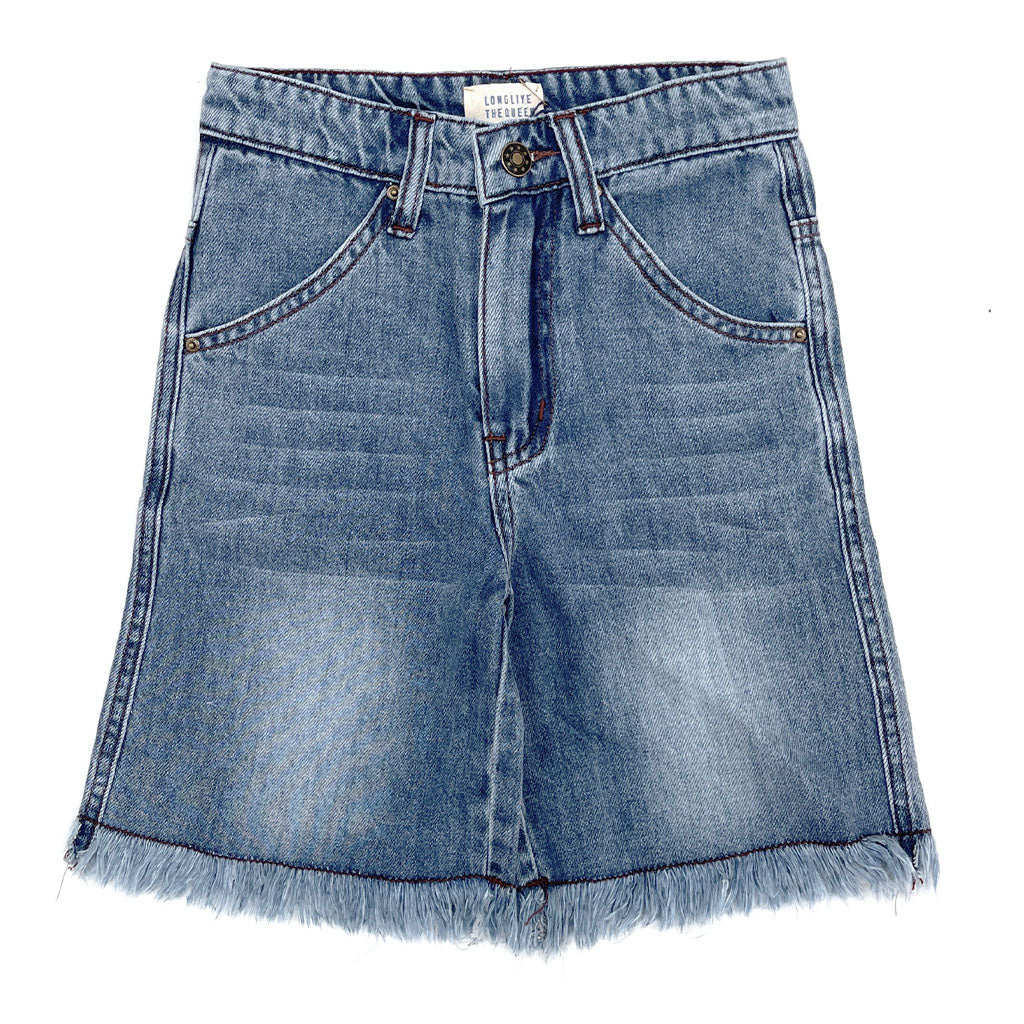 Long Shorts Washed Denim