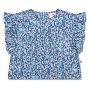 Top Ruffle Misty Liberty Graphic Flower