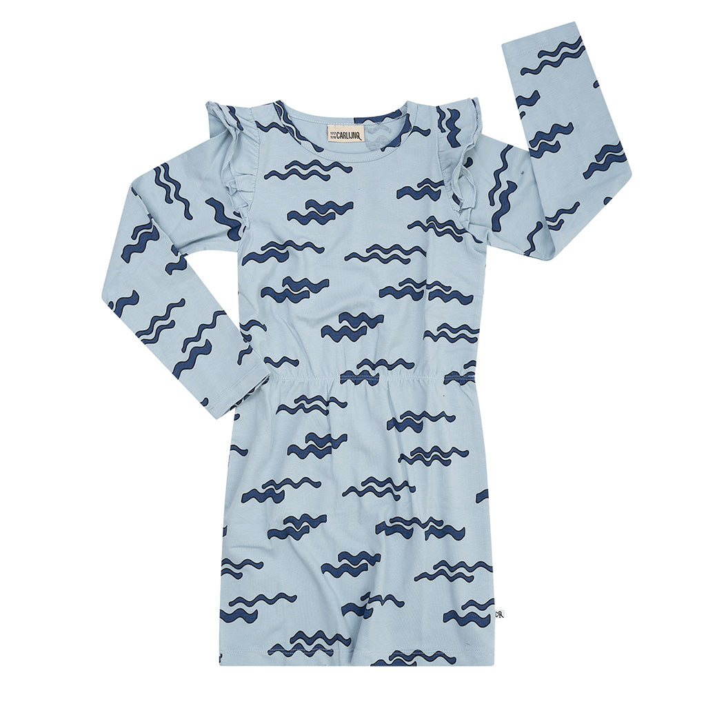 Dress Longsleeve Waves Blue