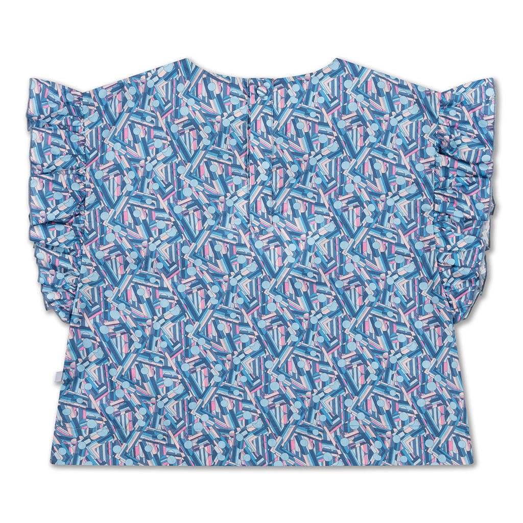 Top Ruffle Misty Liberty Graphic Flower