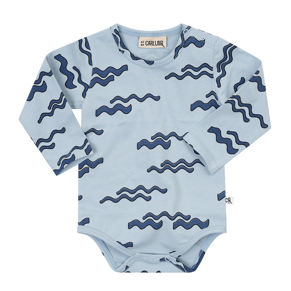 Bodysuit Longsleeve Waves Blue
