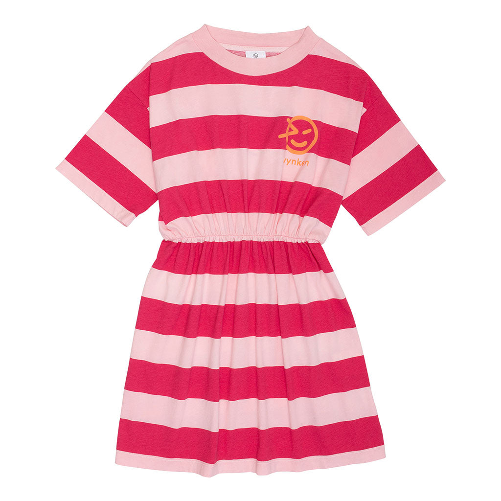Dress Wide Stripe Pop Pink Magenta