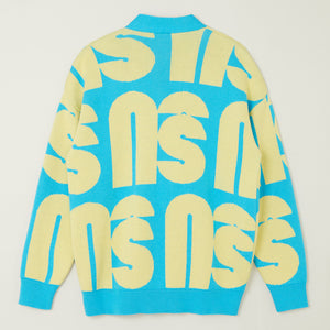 Cardigan Jacquard Turquoise Butter