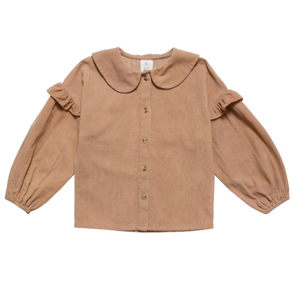 Blouse Pan Collar Dull Pink Baby Cord