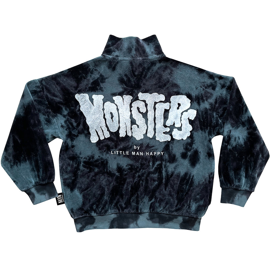 Jacket Zip Tie Dye Blue Monsters