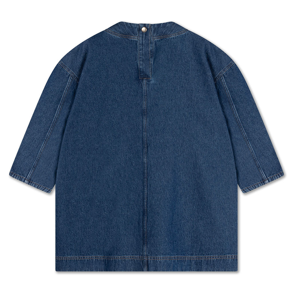 Dress Woven Pocket Rinsed Denim Blue