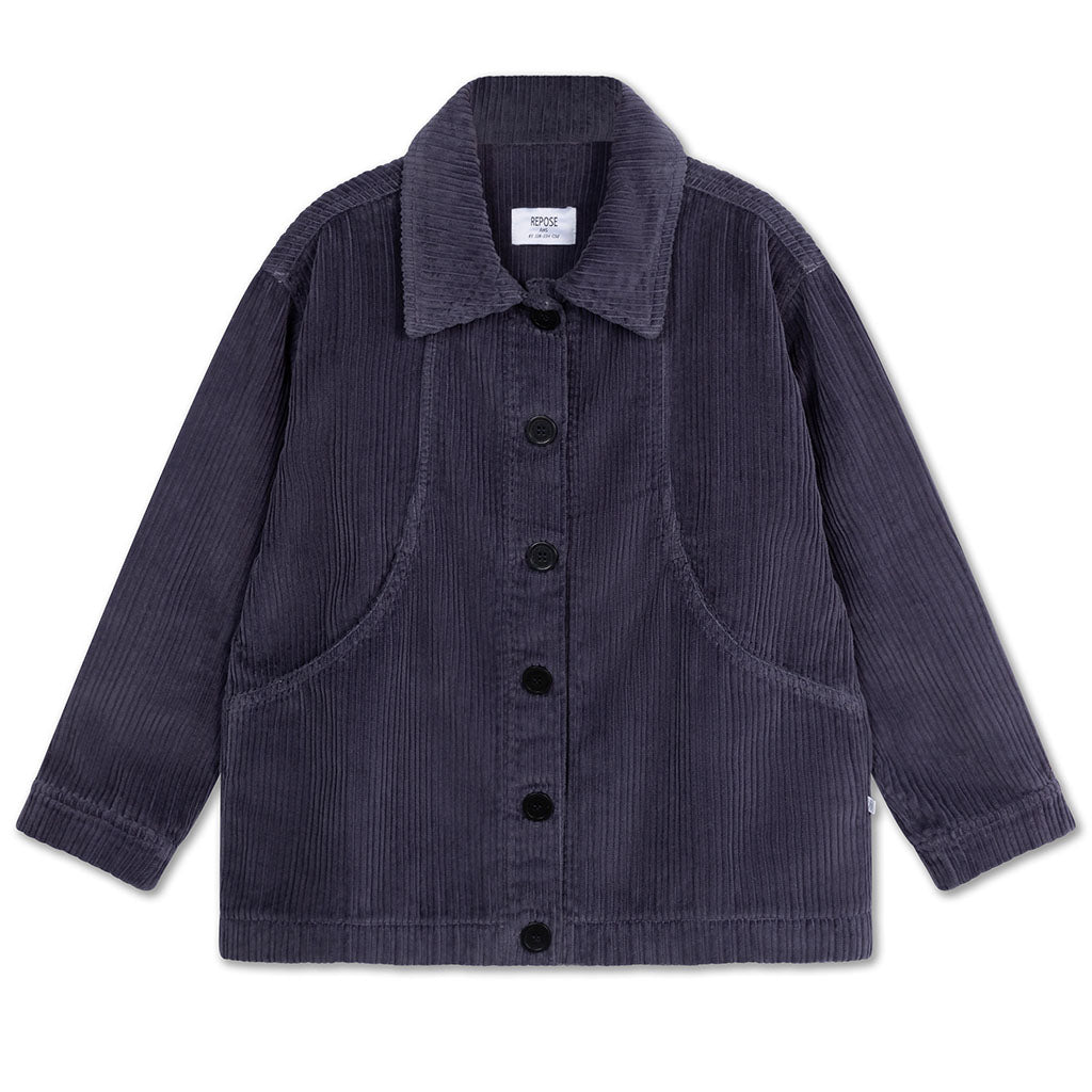 Jacket Round Pocket Washed Blue
