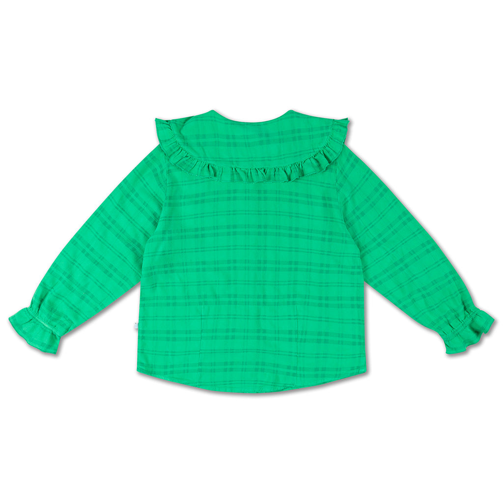 Blouse Fancy Collar Magic Green Check