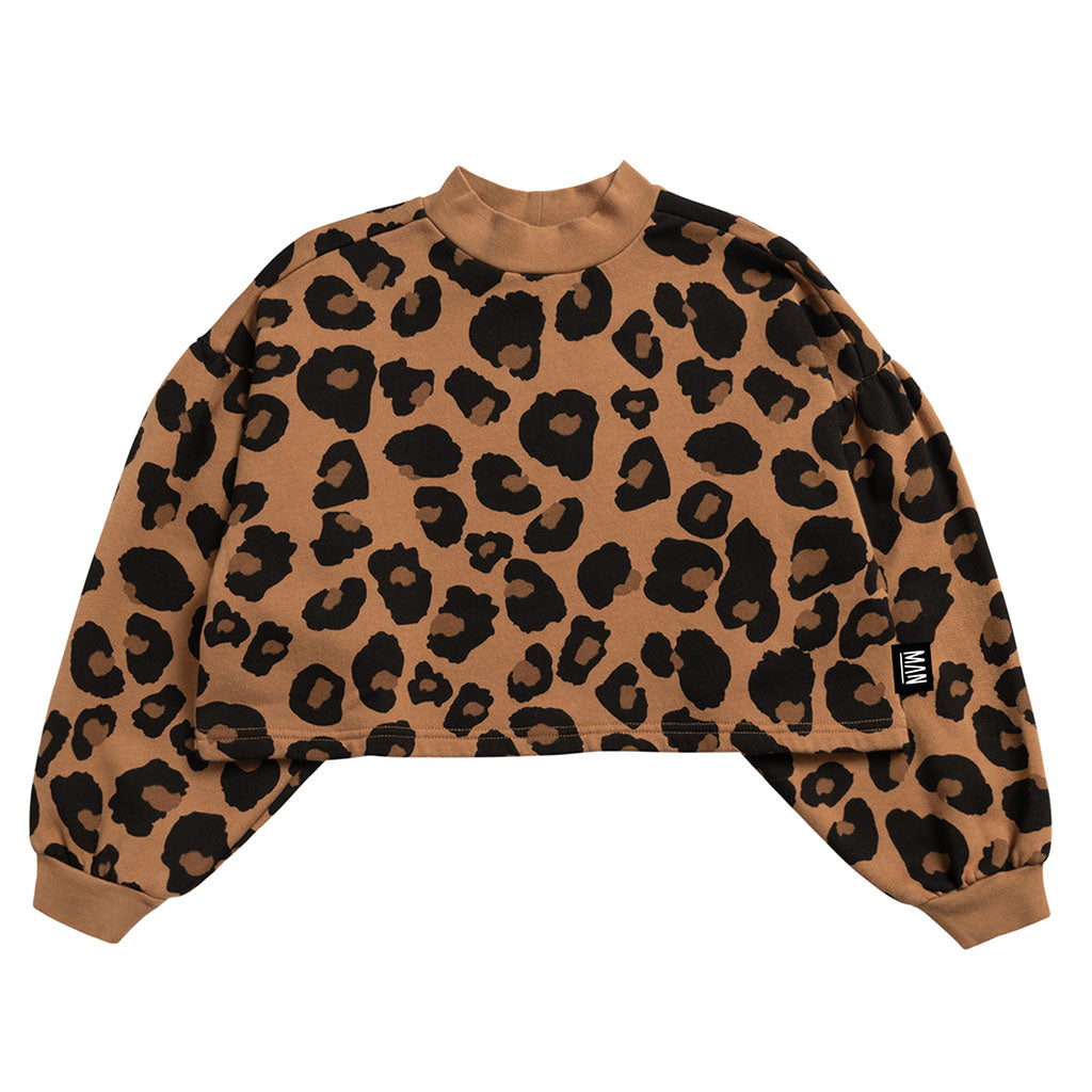 Sweater Leopard Puff Sleeve
