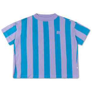 Tee Oversized Bright Blue Block Stripe