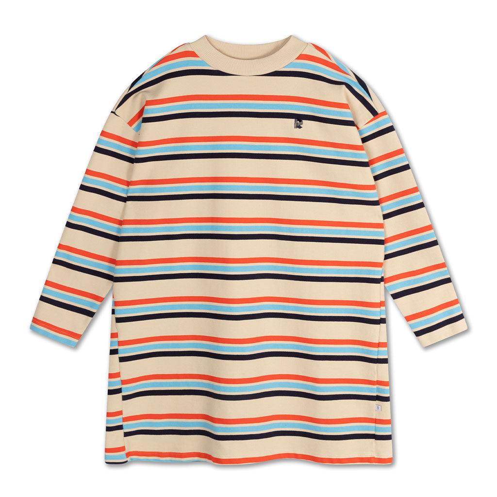 Dress Boxy Sweat Oversized Multi Crème Brûlée Stripe