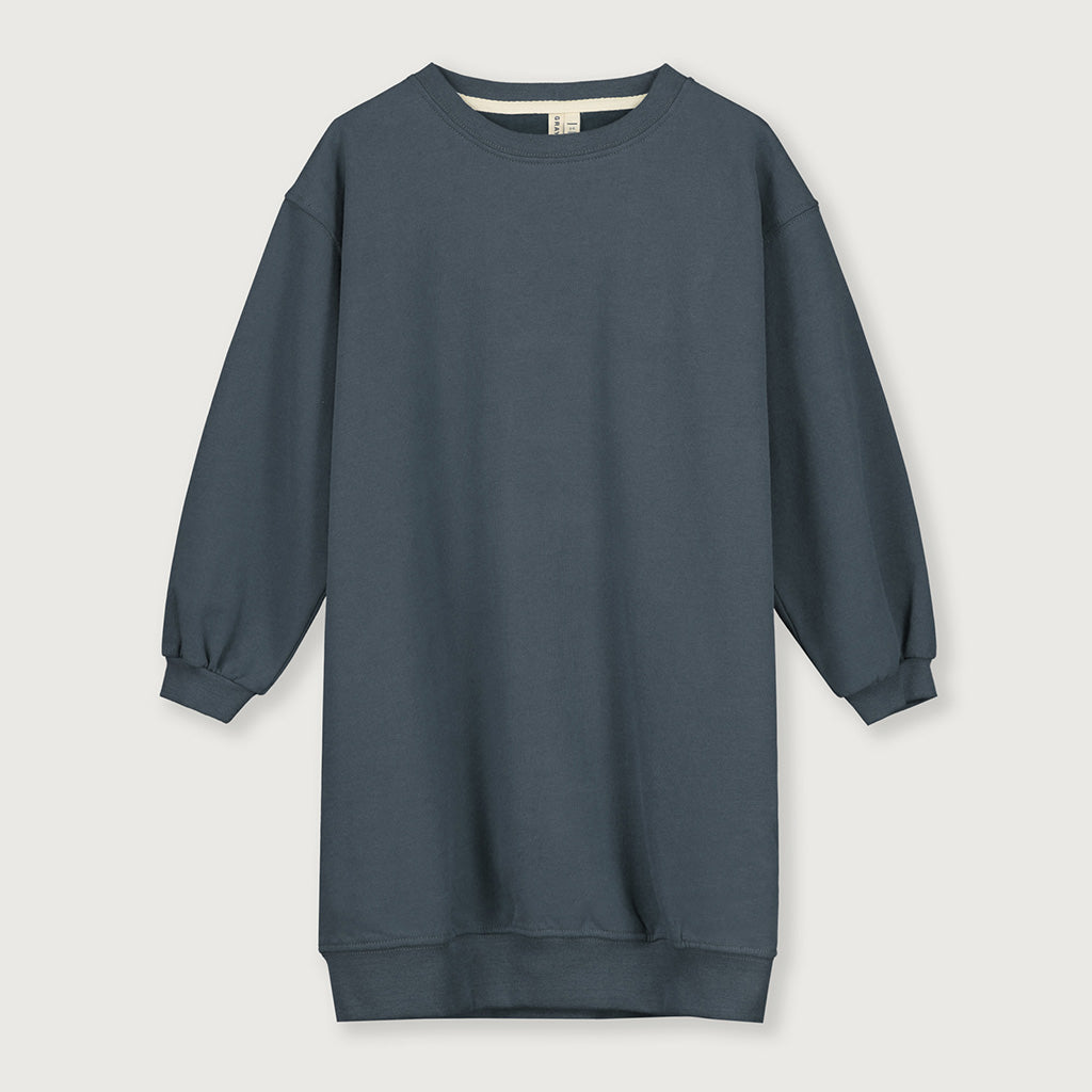 Dress Dropped Shoulder Blue Grey