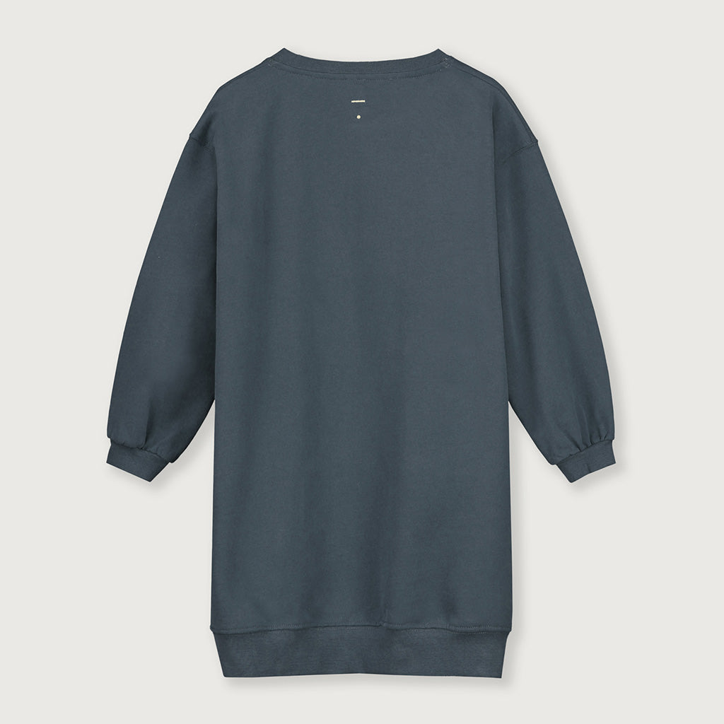Dress Dropped Shoulder Blue Grey