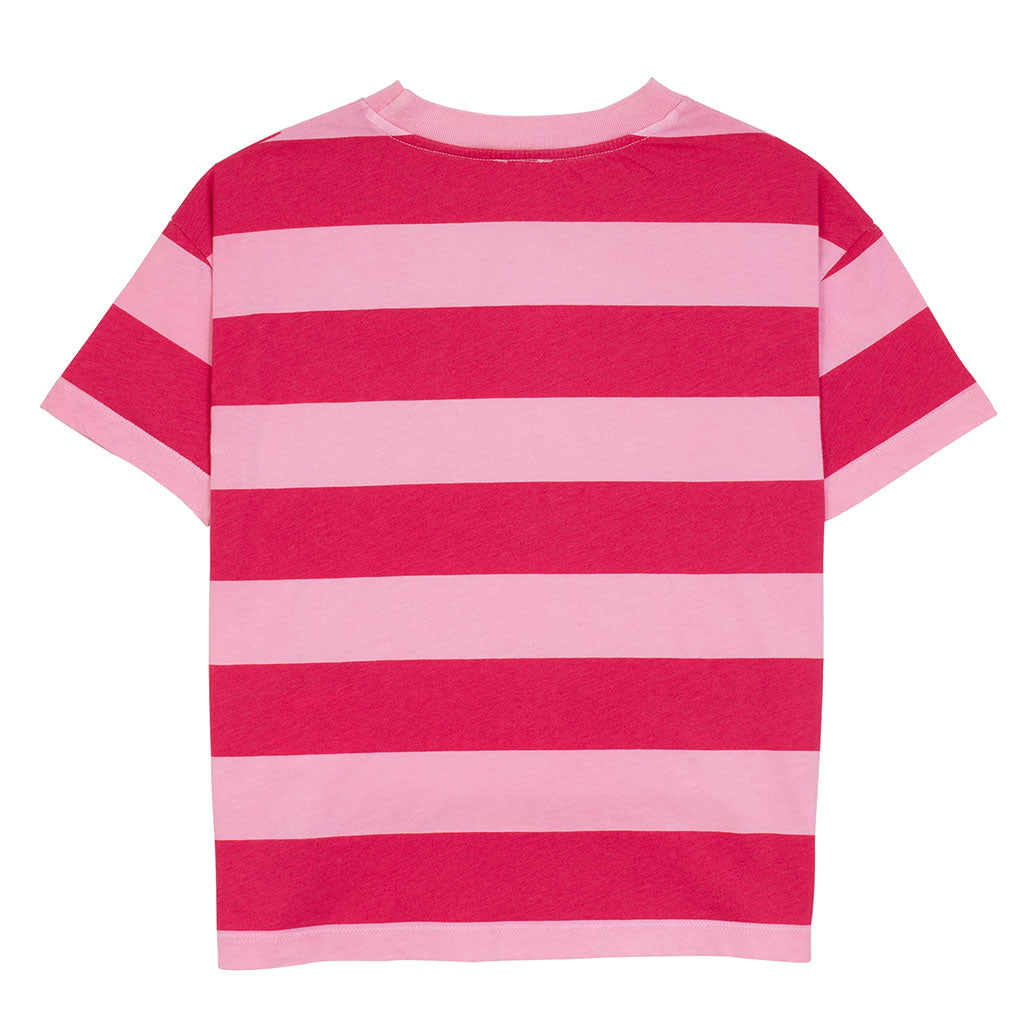 Tee Wide Stripe Pop Pink Magenta