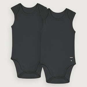 Onesie Sleeveless Baby Nearly Black 2-PACK
