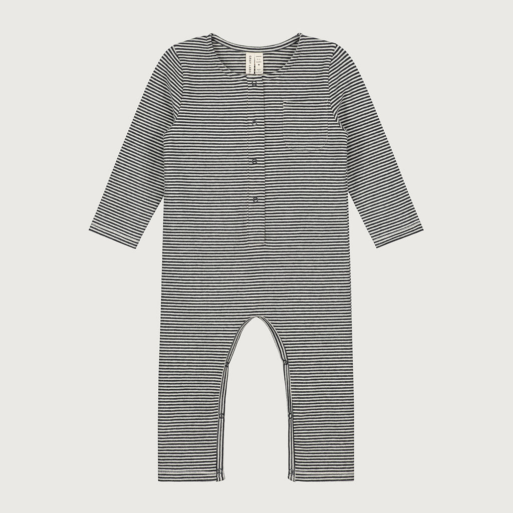 Playsuit Longsleeve Baby Nearly Black Cream