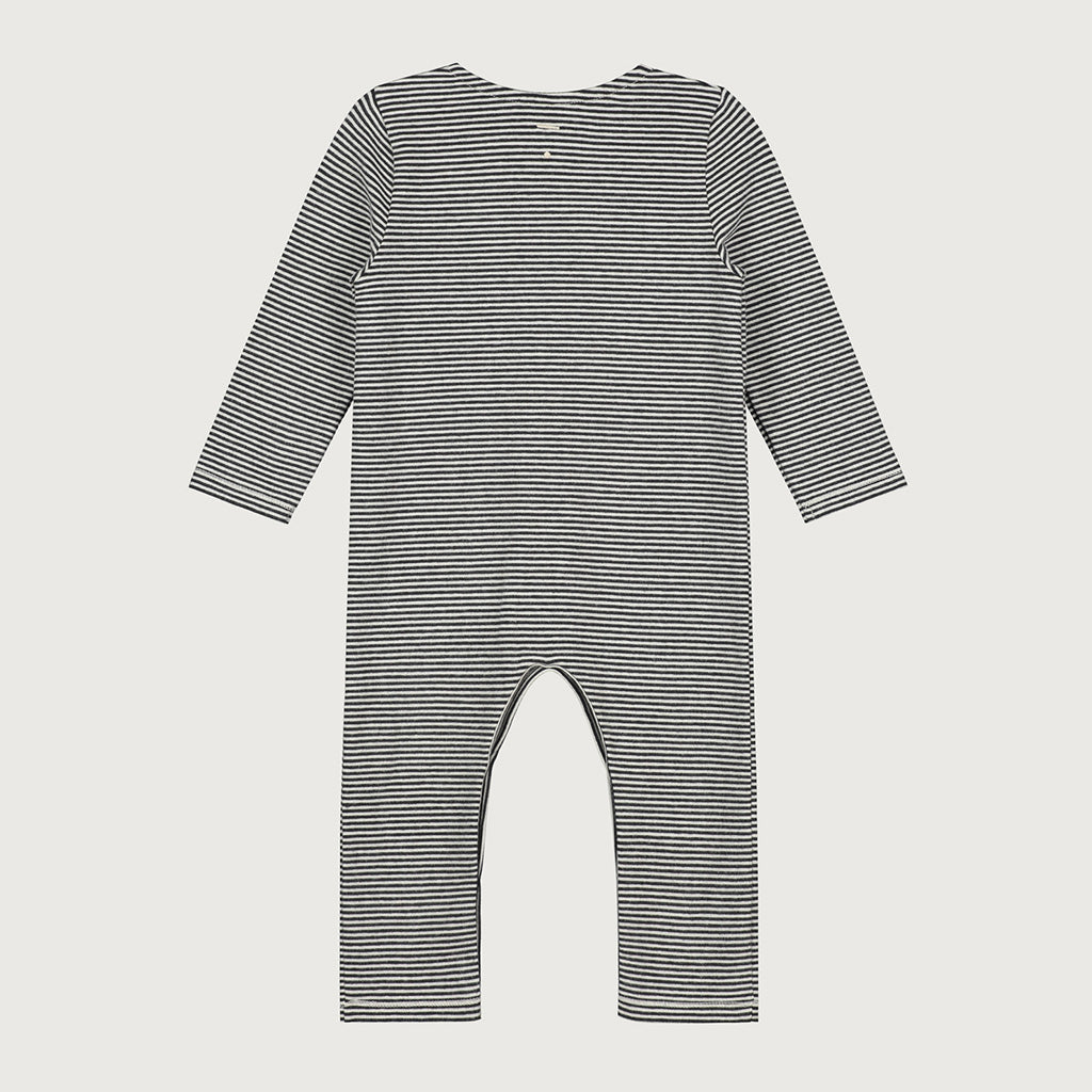 Playsuit Longsleeve Baby Nearly Black Cream