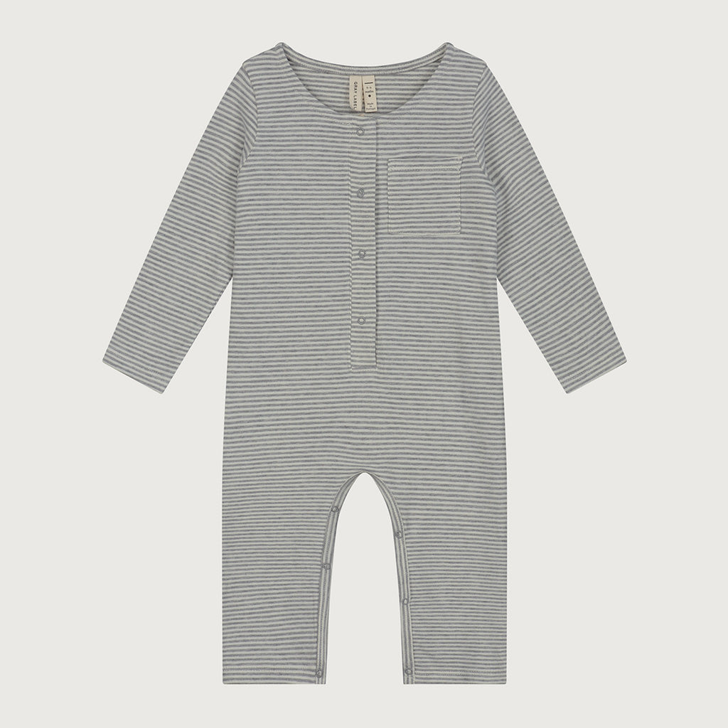 Playsuit Longsleeve Baby Grey Melange Cream
