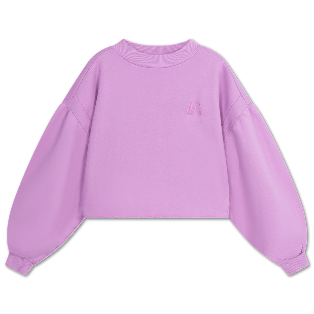 Sweater Crop Heart Violet Lilac