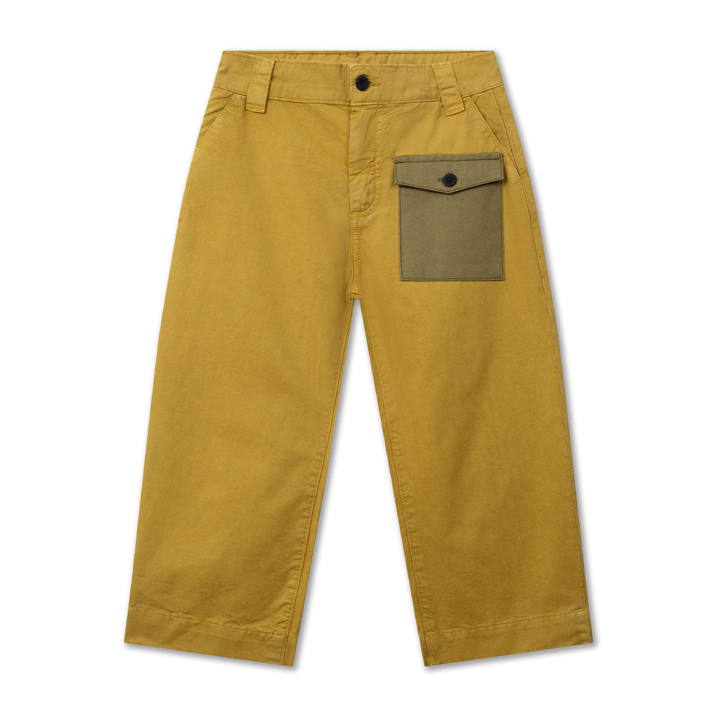 Pants Cargo Golden Green Color Block