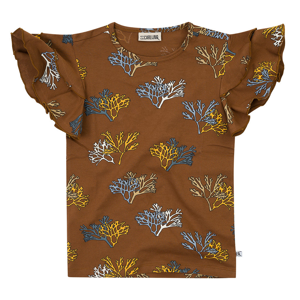 Shirt Butterfly Brown Coral