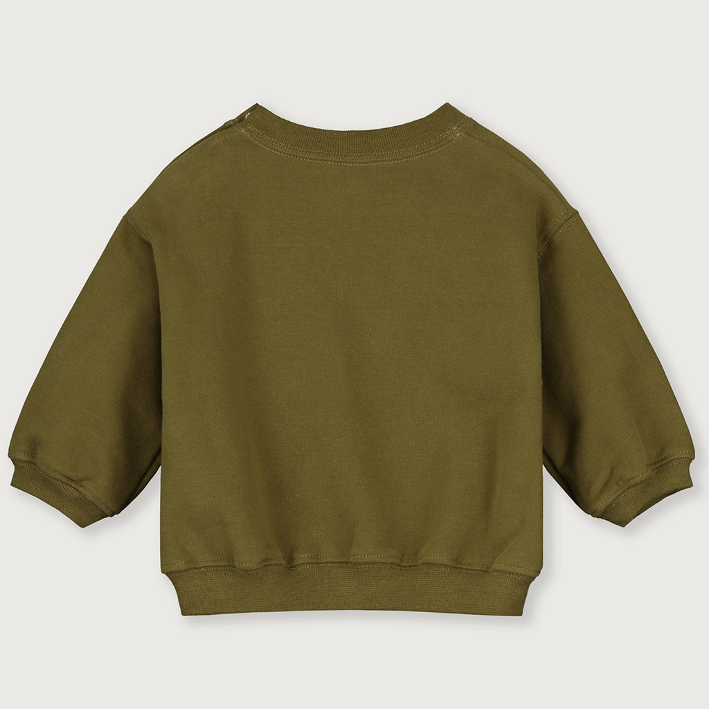 Sweater Dropped Shoulder Olive Green