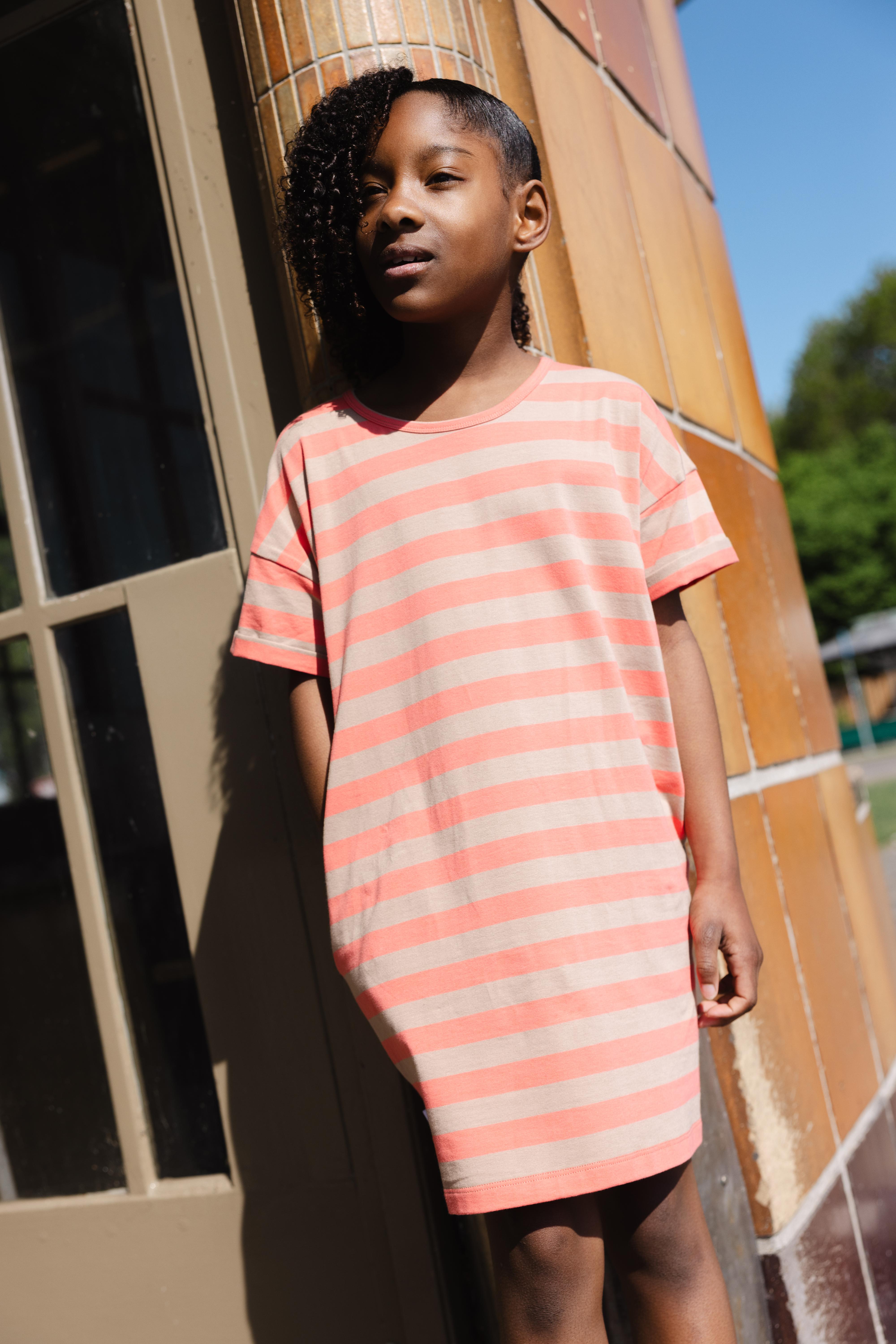 T-shirt Dress Salmon Stripes CC