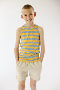 Singlet Greyish Blue Stripe CC