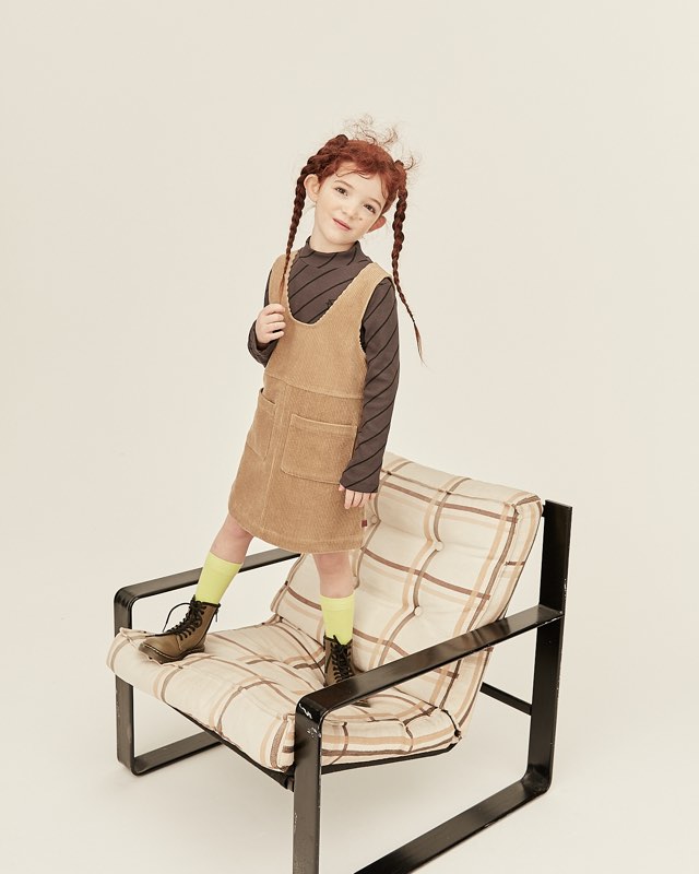 Dress Pinafore Pale Sand