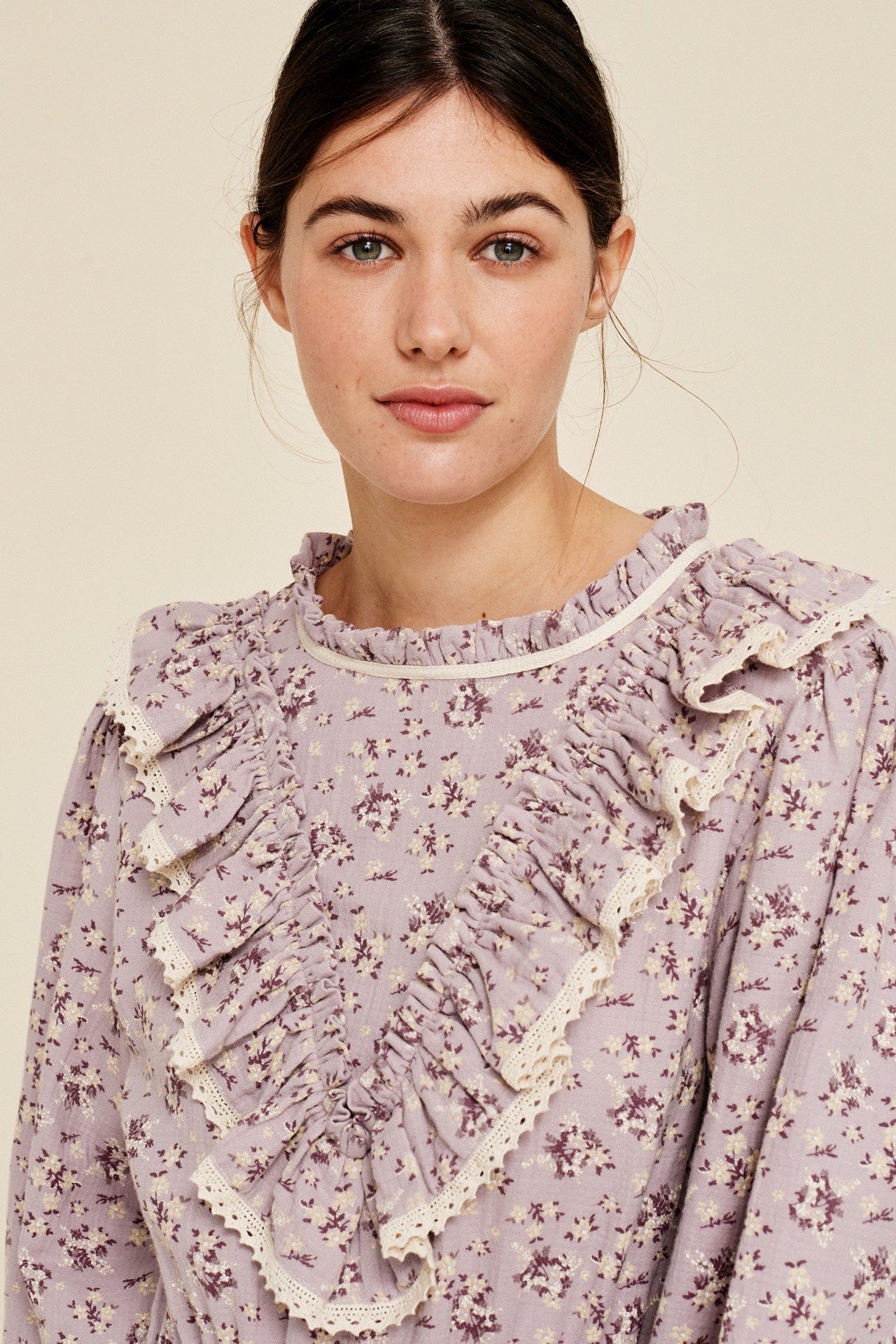 Dress Ria Flower Lilac Floral Woman