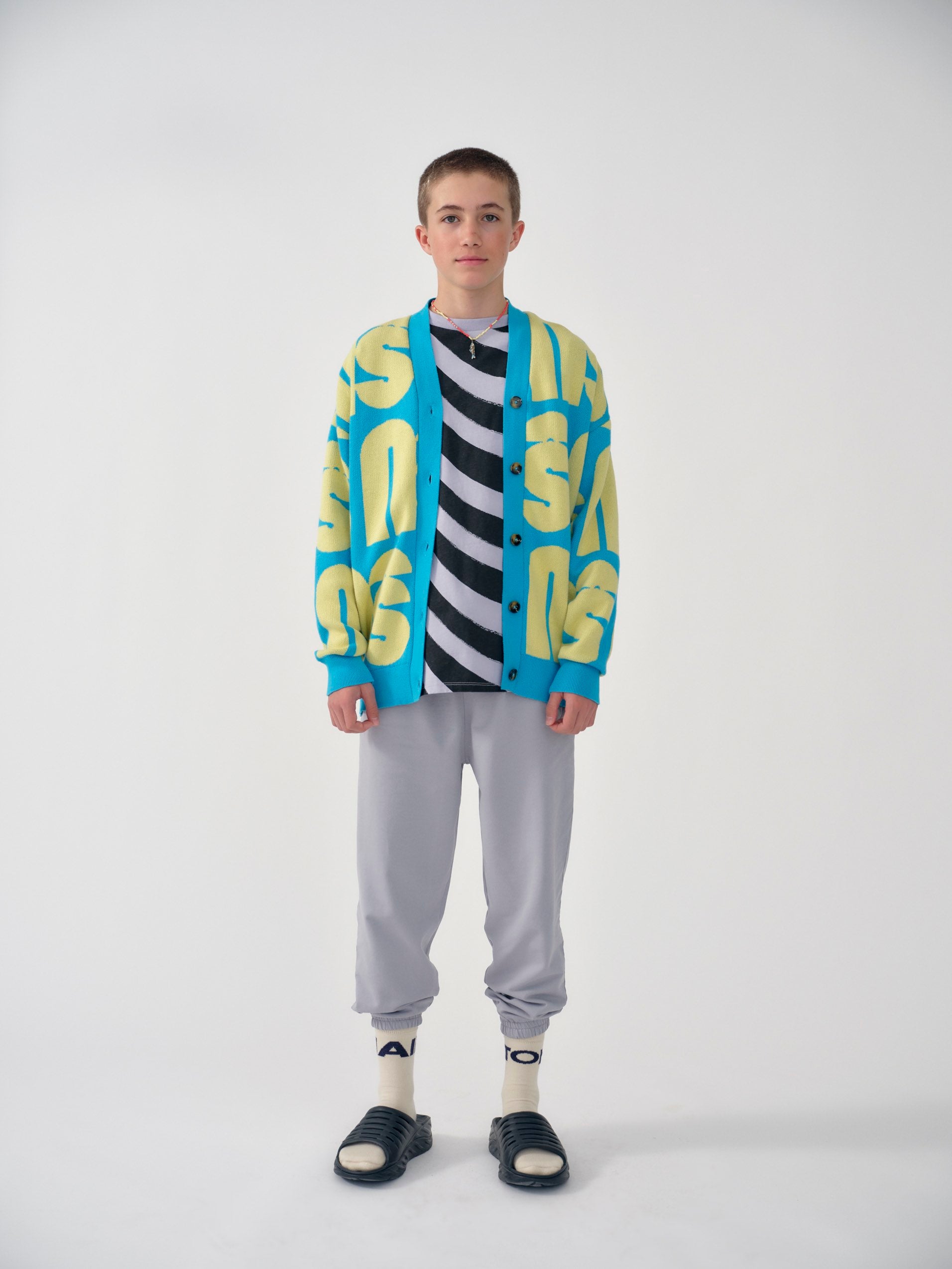 Cardigan Jacquard Turquoise Butter