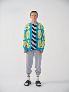 Cardigan Jacquard Turquoise Butter