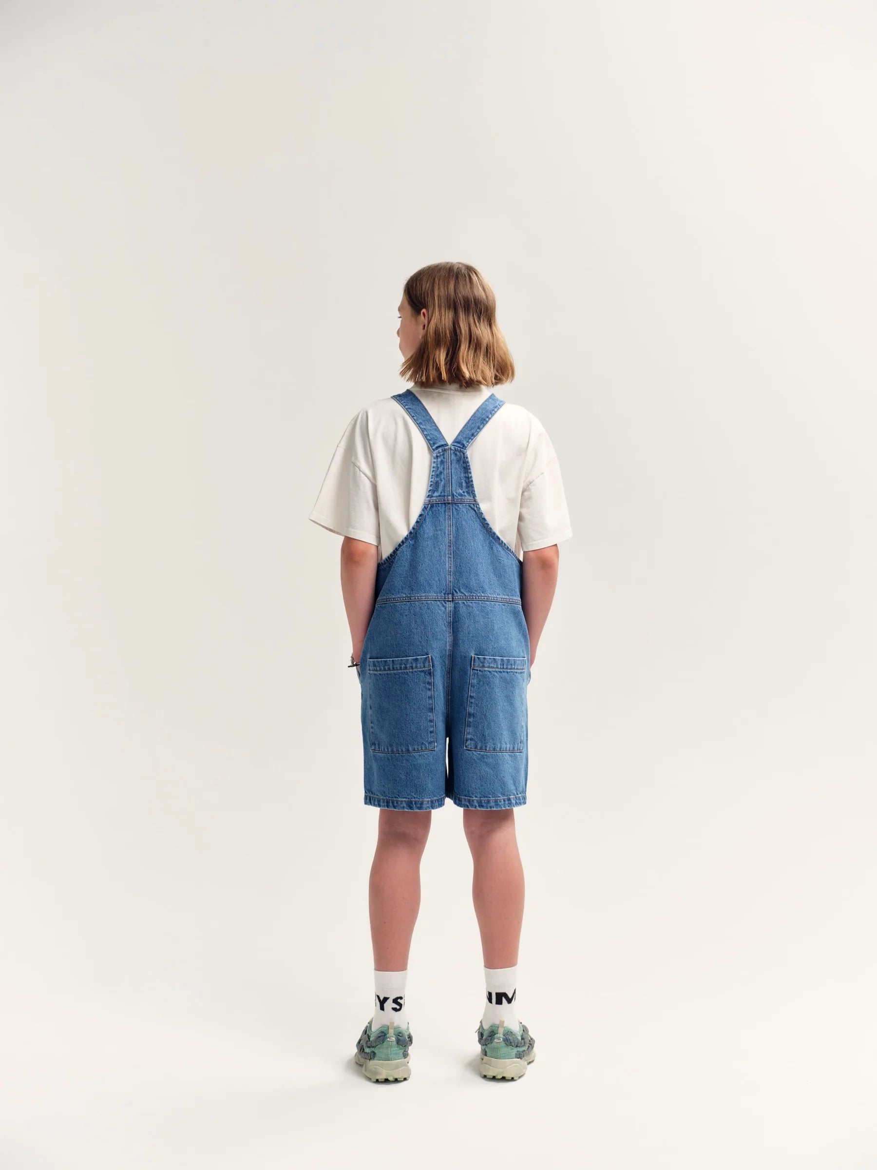 Dungaree Short Stonewash Blue