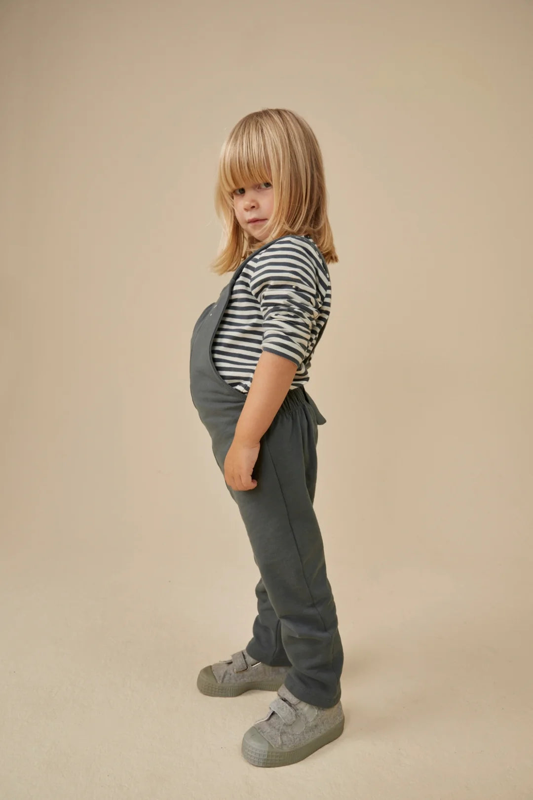 Salopette With Seam Blue Grey