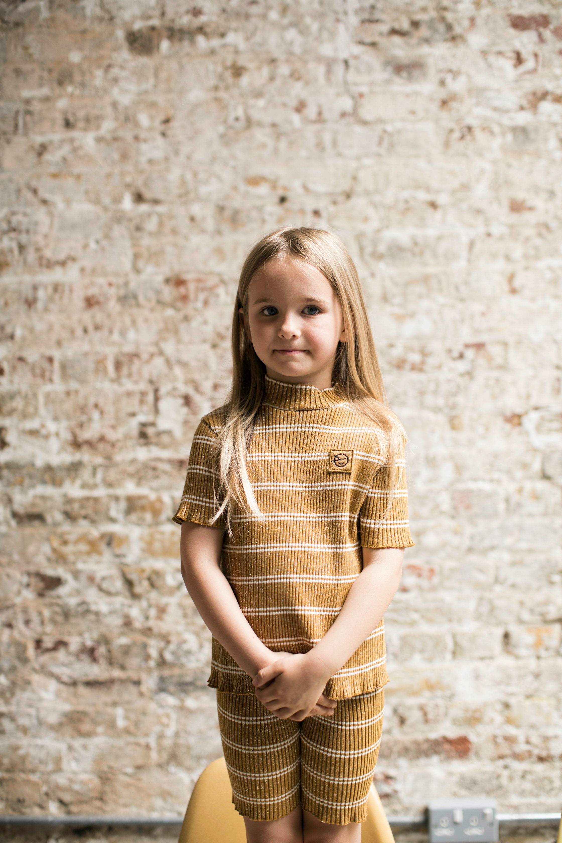 Turtleneck Shortsleeve Demi Golden Big Rib