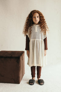Dress Frill Sleeve Ecru Lace