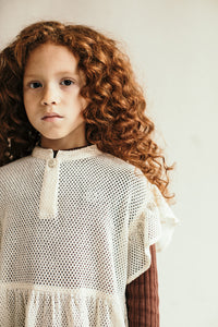 Dress Frill Sleeve Ecru Lace