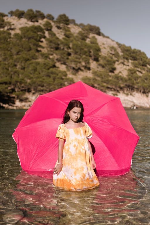 Dress Smocked Tie Dye Sunset Gold