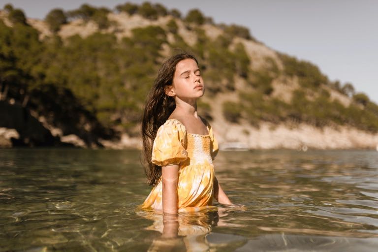 Dress Smocked Tie Dye Sunset Gold