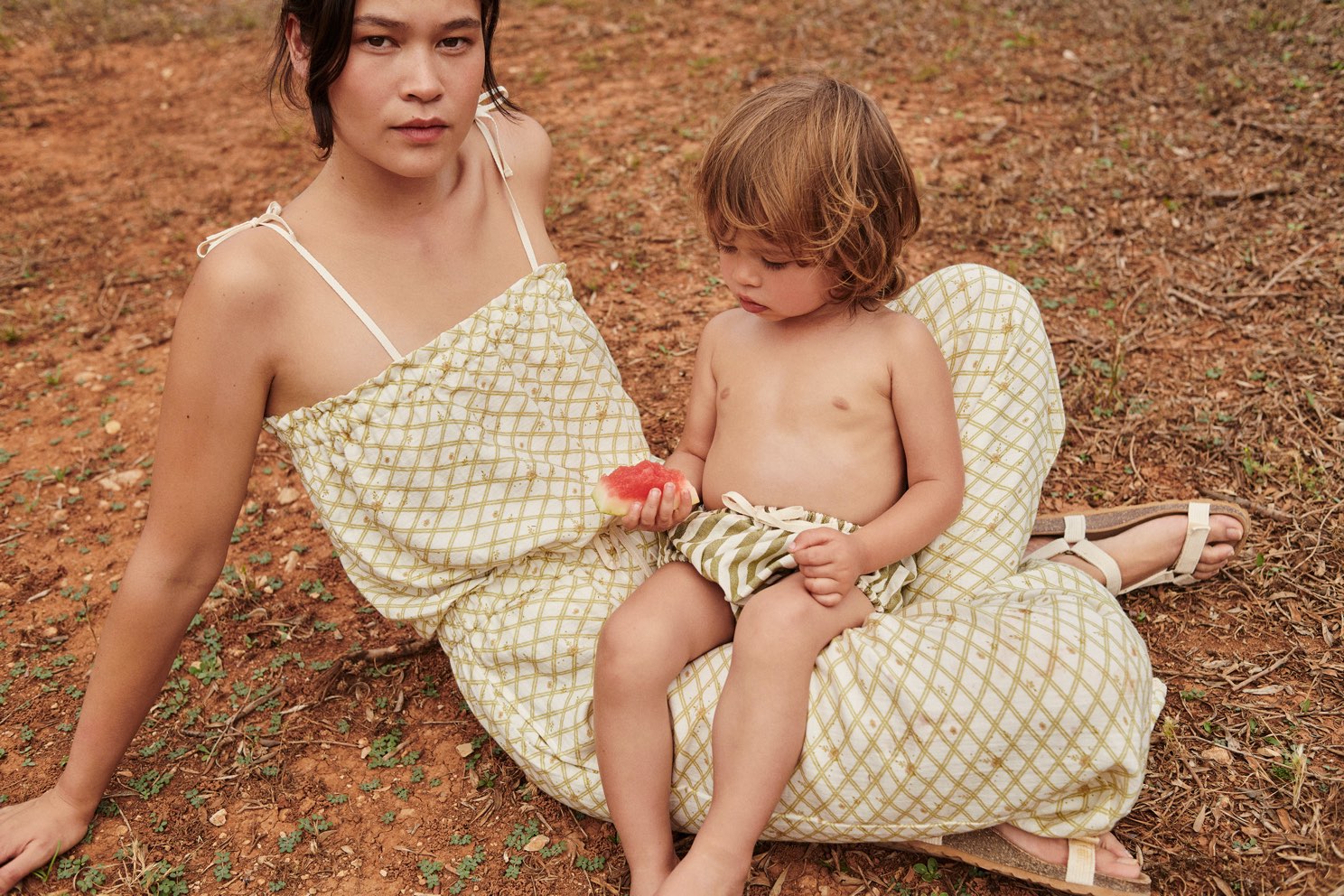 Top Ada Flower Check Woman