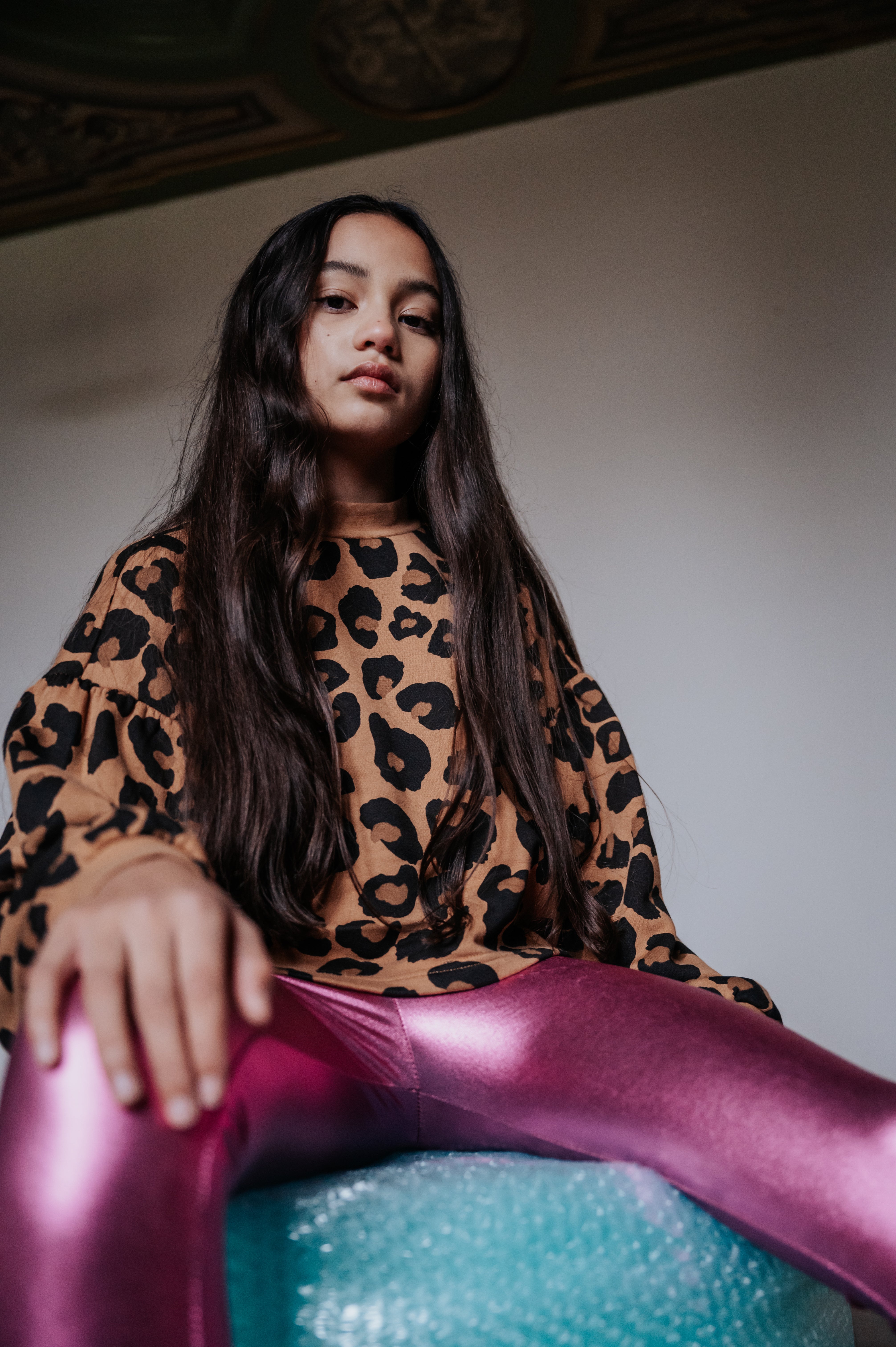 Sweater Leopard Puff Sleeve